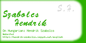 szabolcs hendrik business card